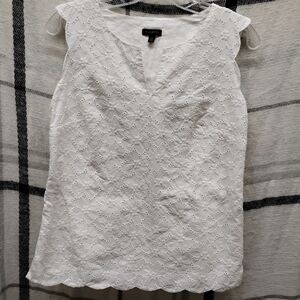 Talbots White Eyelet Blouse